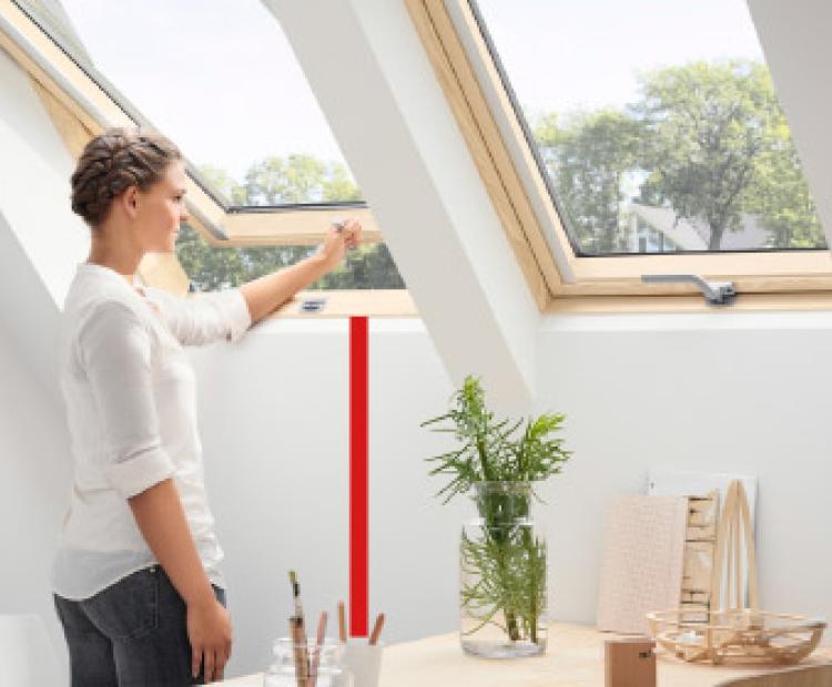 Takfönster med nederhandtag